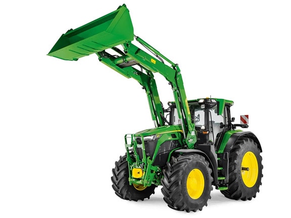 Accesoriu pentru încărcătorul frontal John Deere cu cupă lată, prezentat detaşat pe fundal alb.